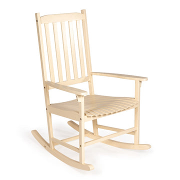 Seagrove Farmhouse Classic Slat-Back 350-LBS Support Acacia Wood Outdoor Rocking Chair - JONATHAN Y